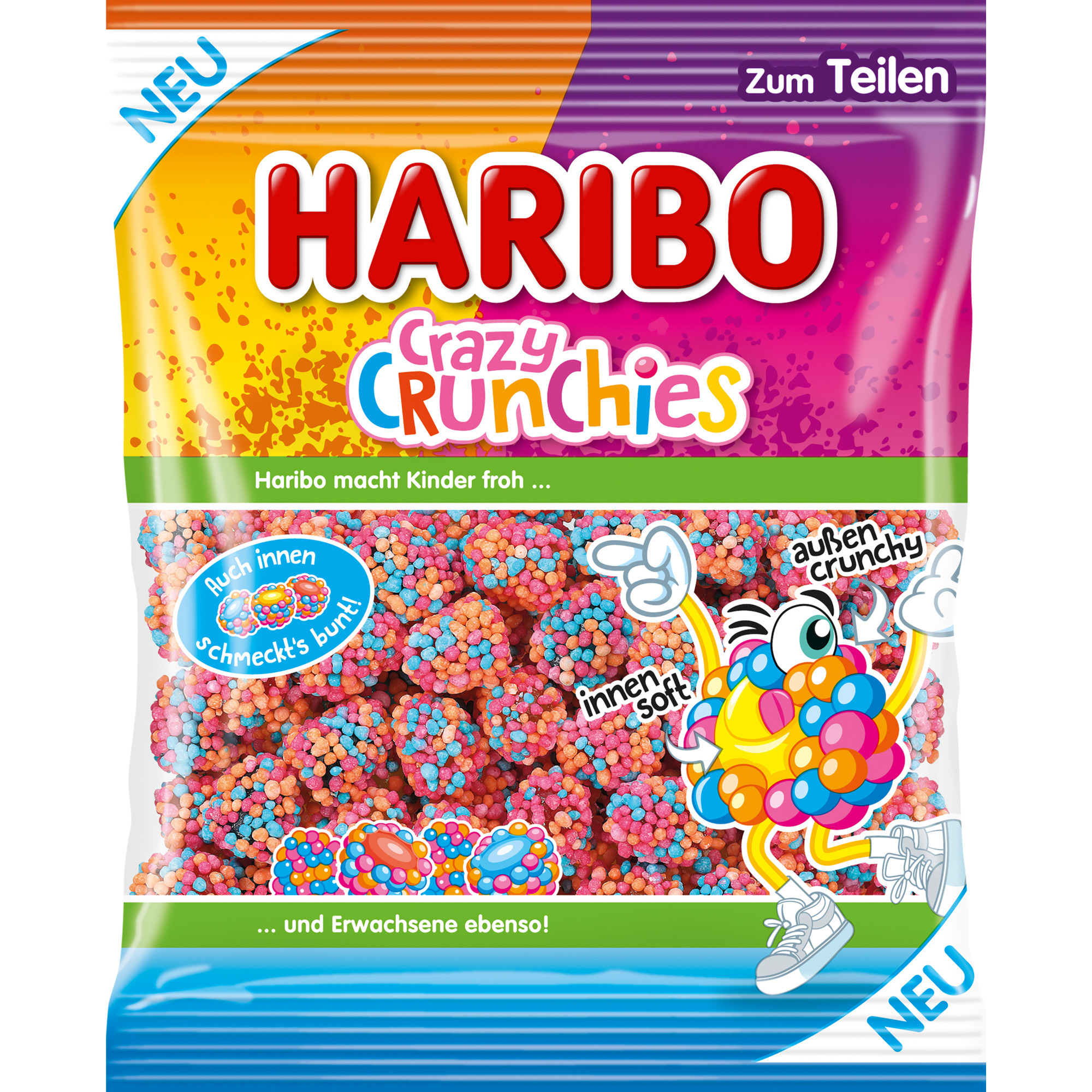 Haribo Beutel 160g, Crazy Crunchies