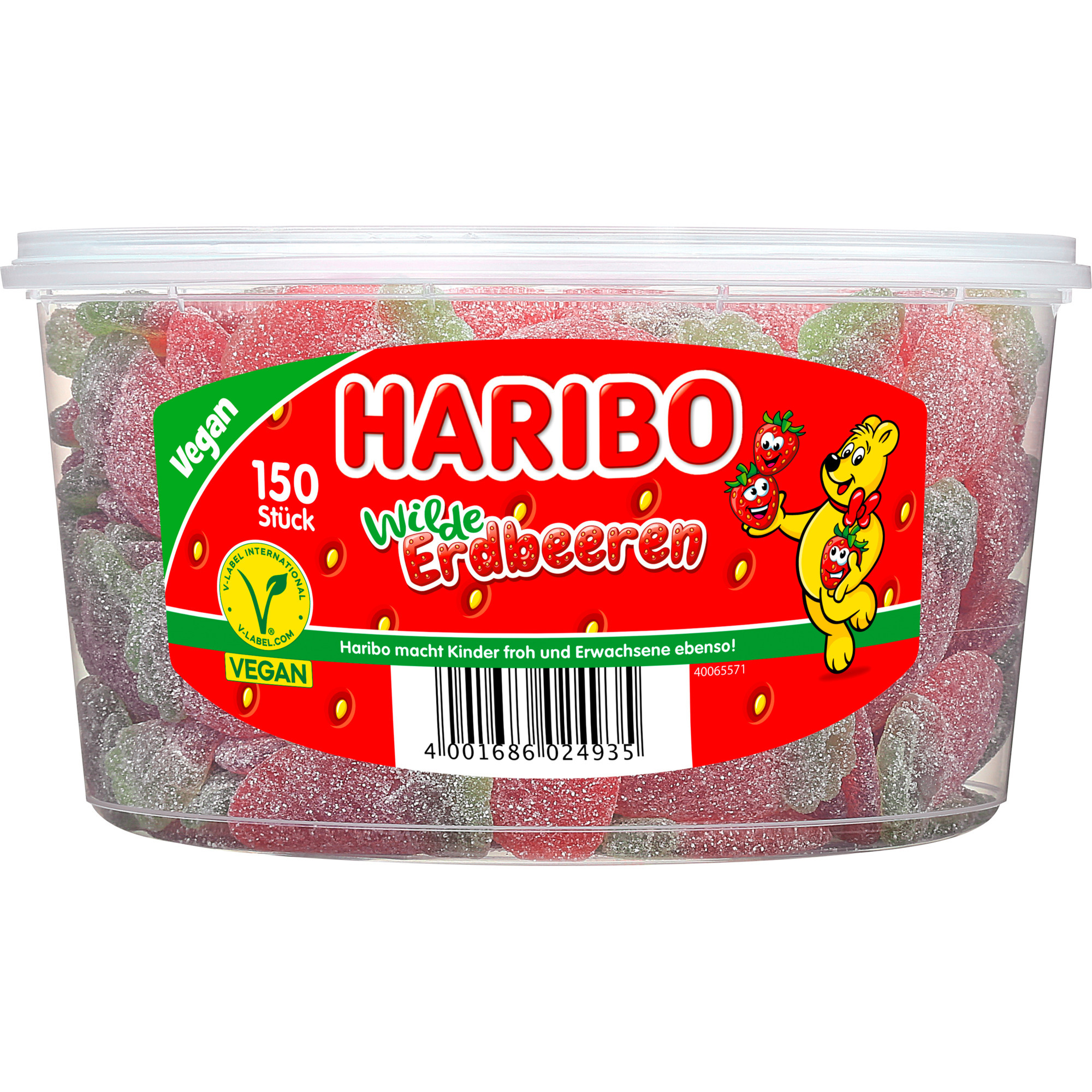 Haribo Dose 150er, Wilde Erdbeeren sauer