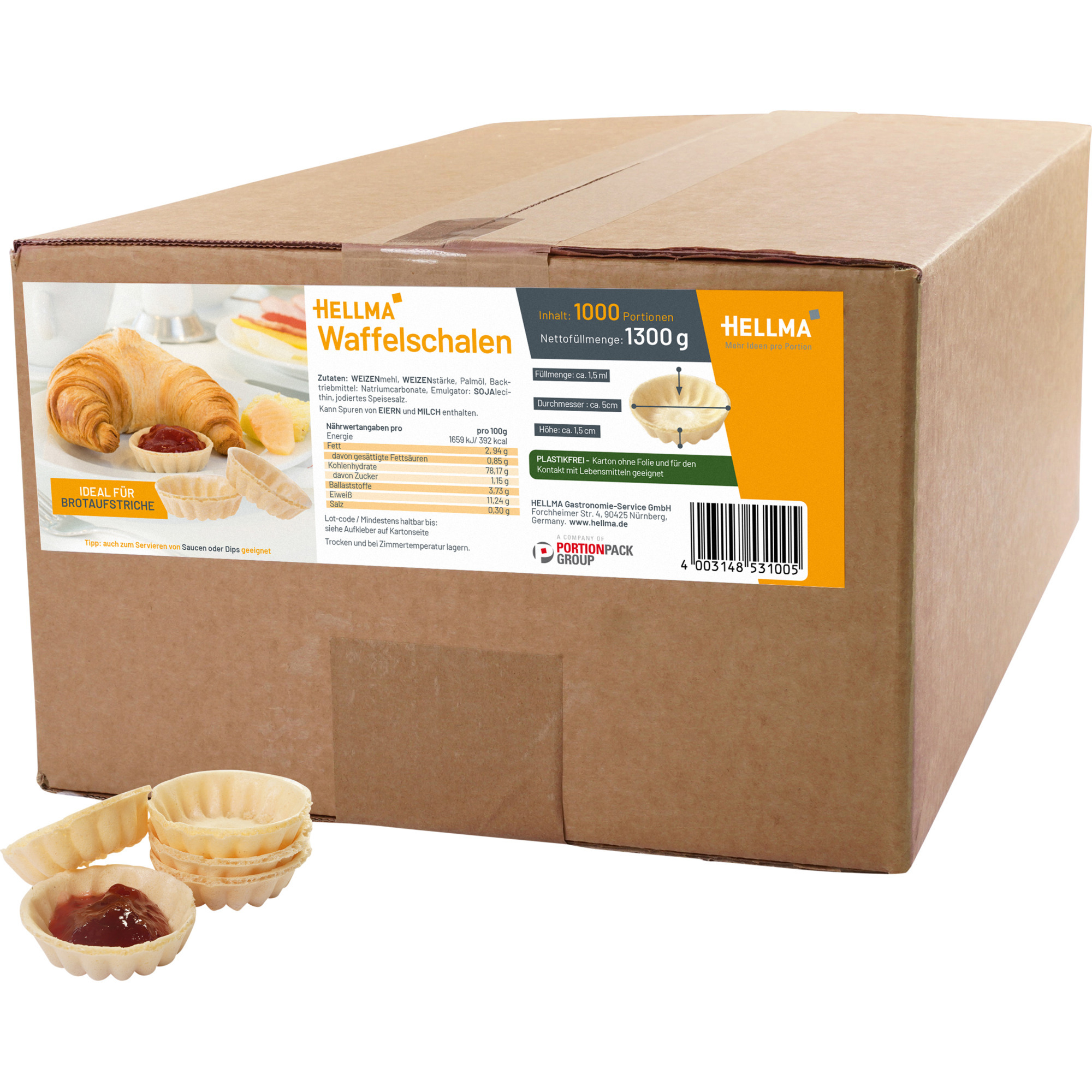 Hellma Waffelschalen 1000x1,3g
