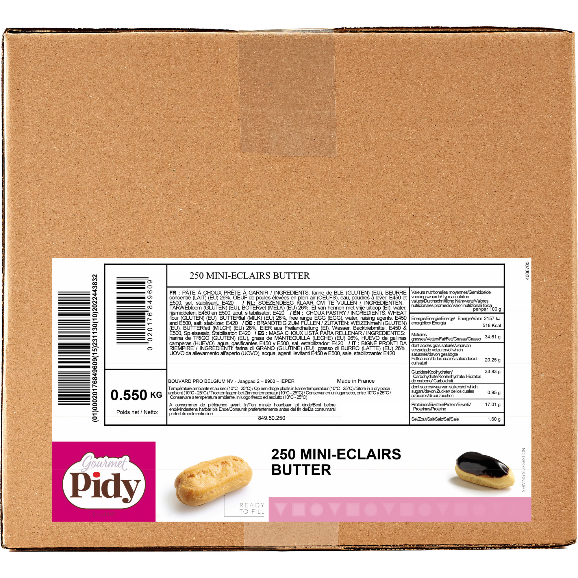 Gourmet Pidy Mini Eclairs Butter 250er