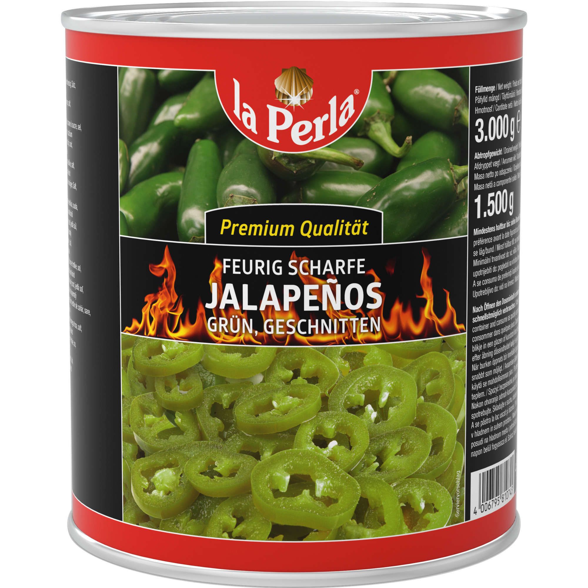 La Perla Prem. Jalapenos grüngeschn. 4/1