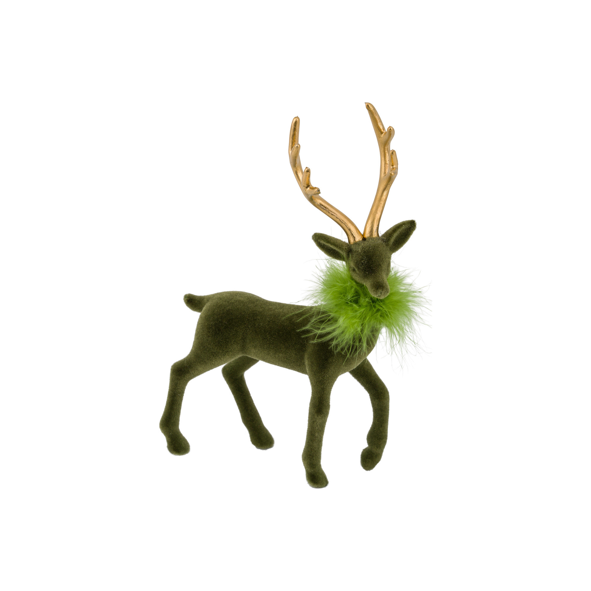 Hirsch Kunststoff m. Federkragen H26cm