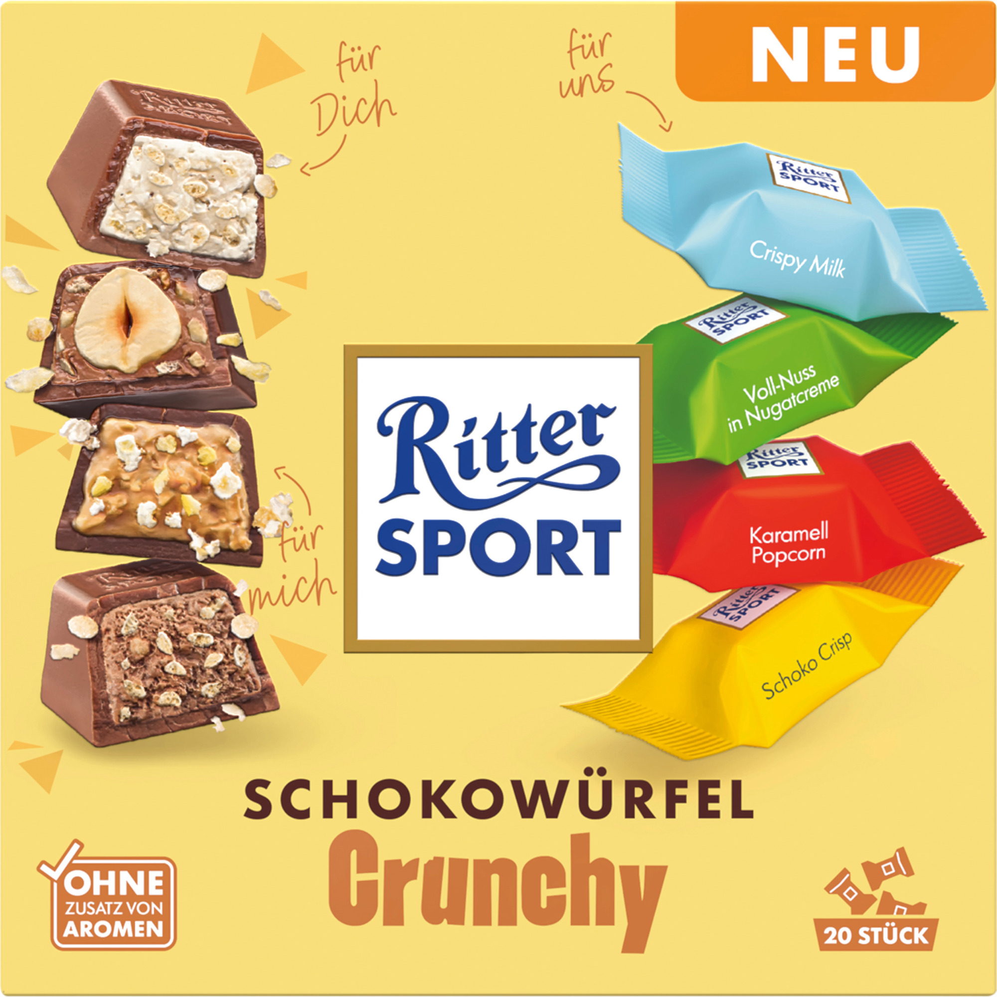 Ritter Sport Schokowürfel 153g, Crunchy