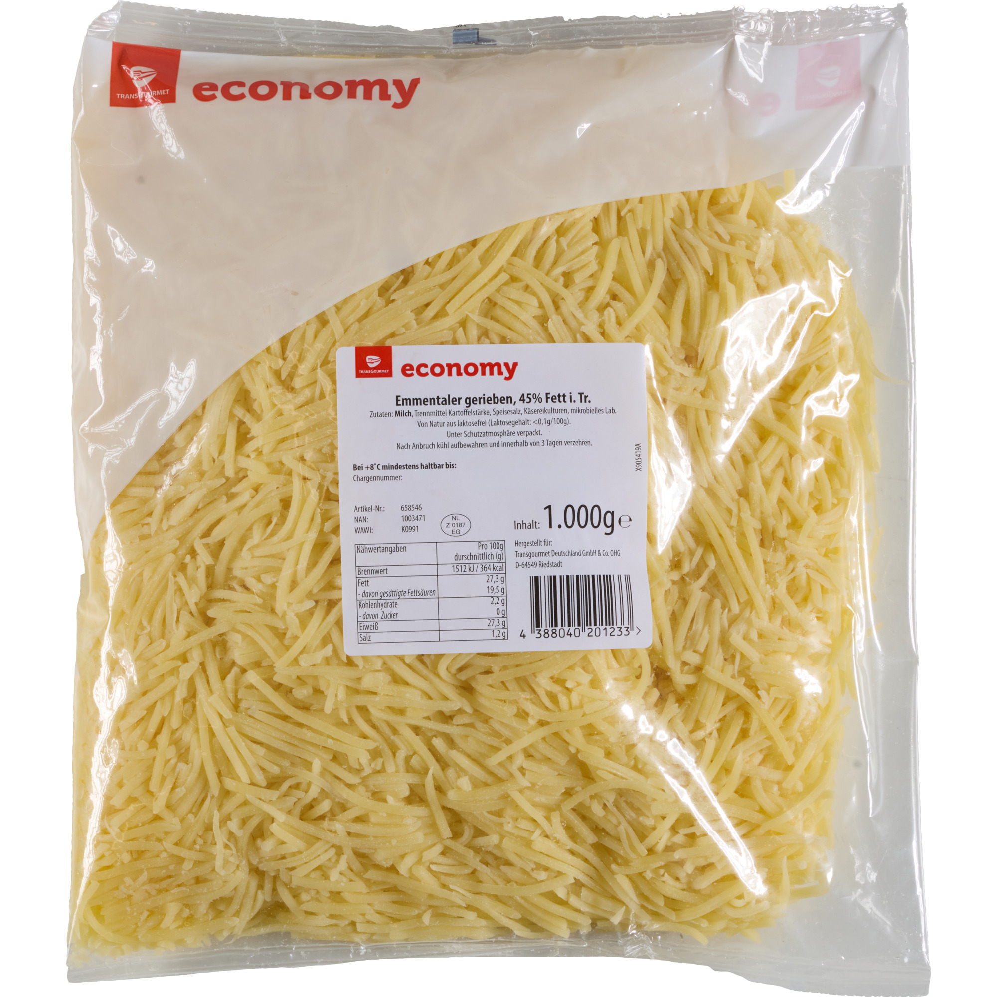 Economy Emmentaler 45%FiT gerieb.1kg