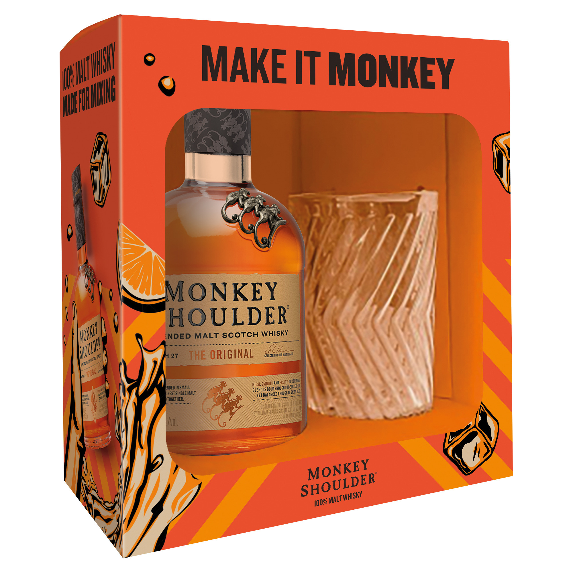 Monkey Shoulder mit Highb. Glas GP0,7l