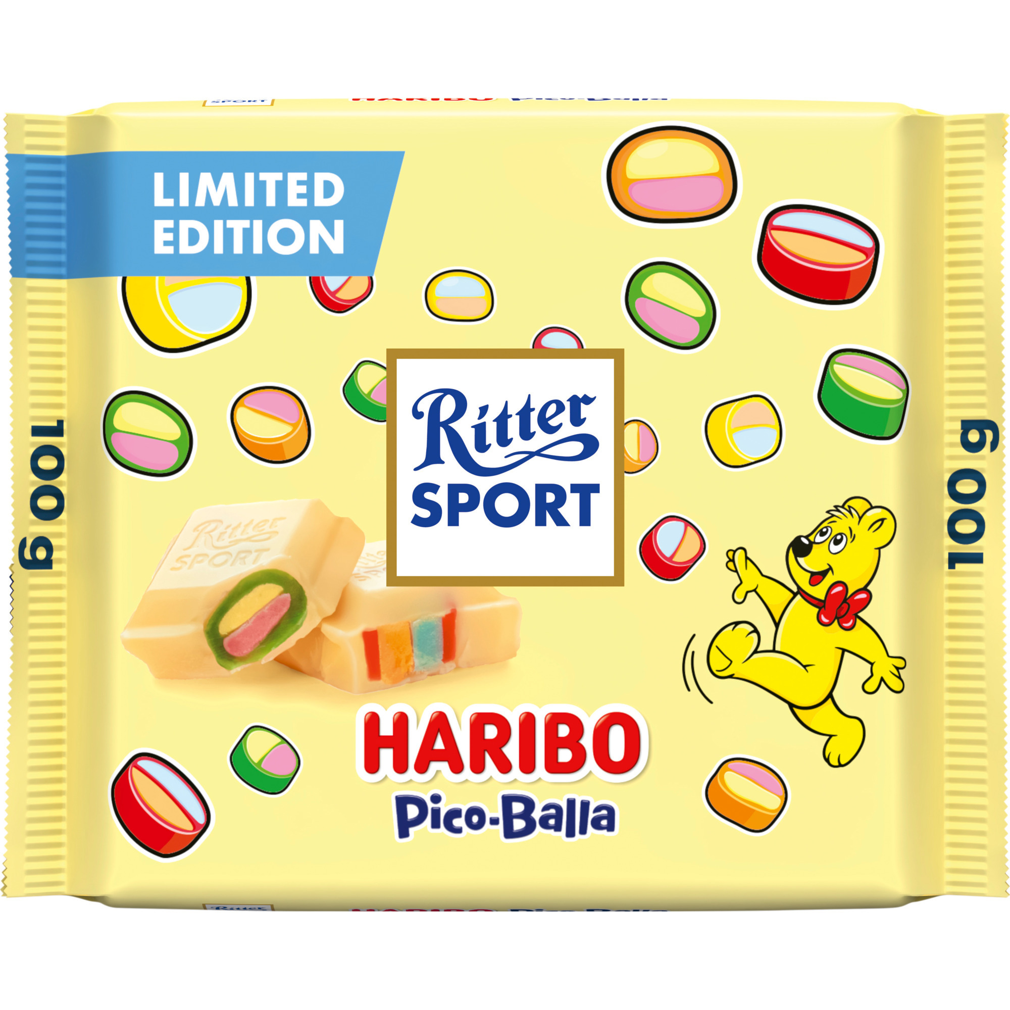 Ritter Sport 100g, Pico-Balla weiß