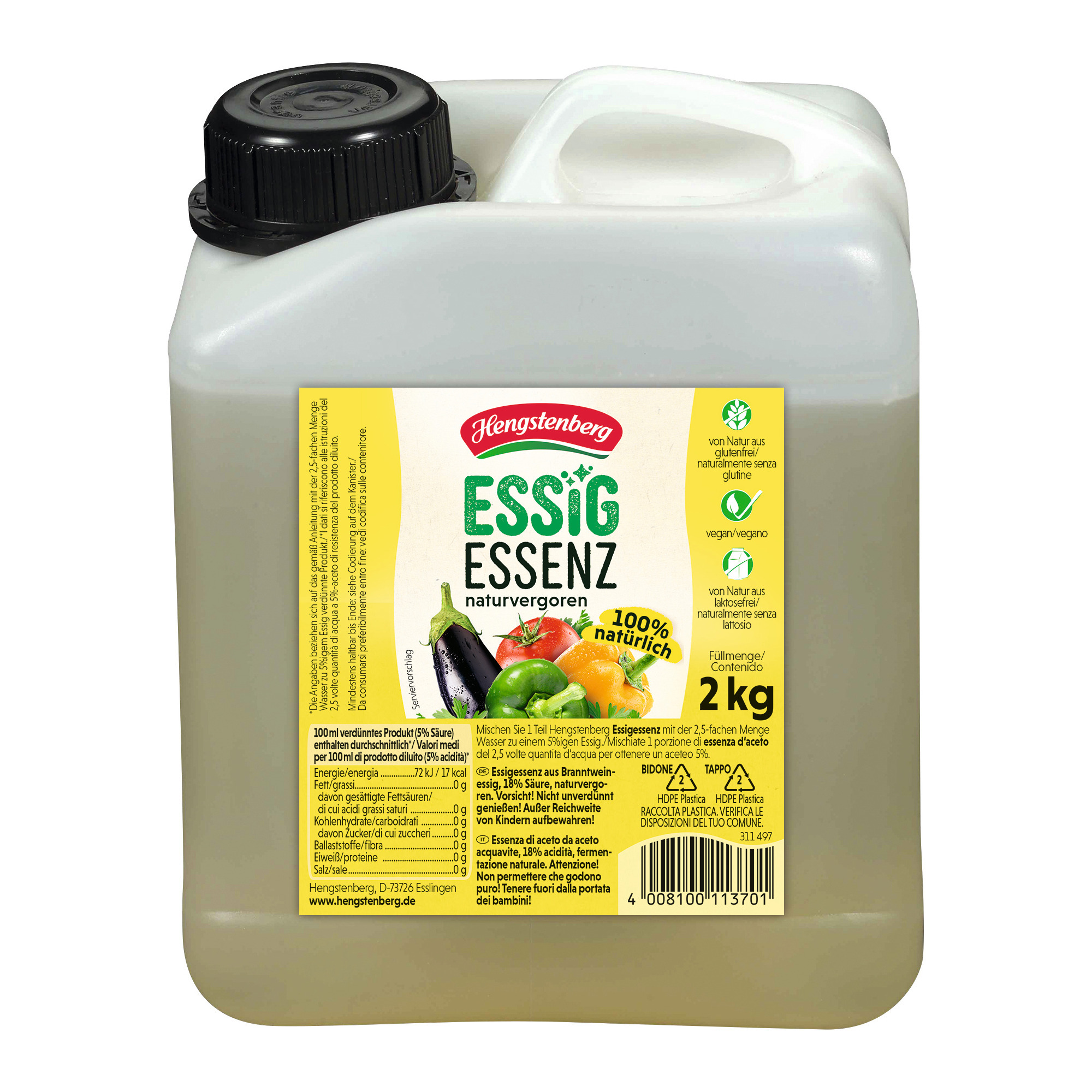 Hengstenberg Essig Essenz 18% Säure 2kg