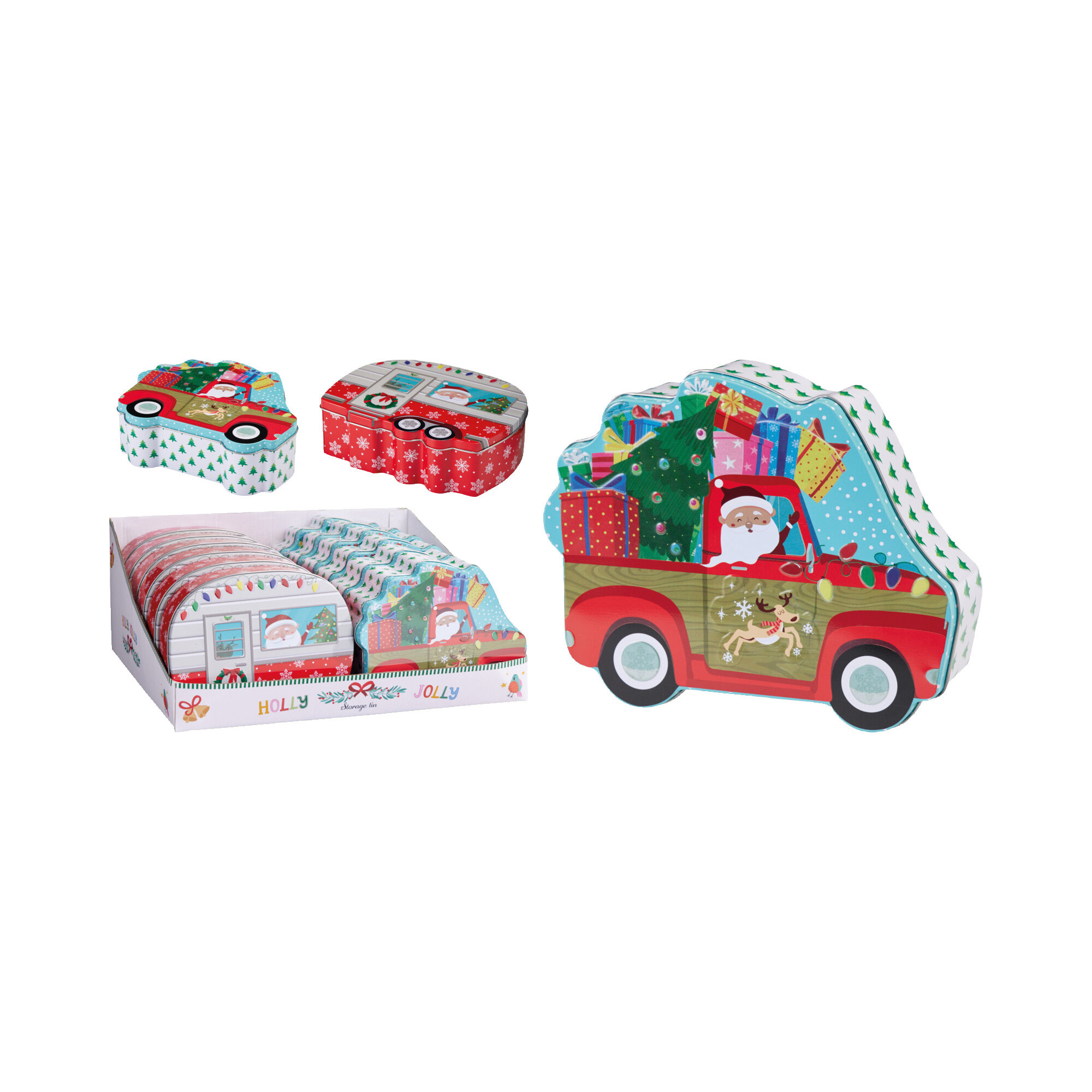 Gebäckdose Wohnwagen/Autos 19x16x5,5cm