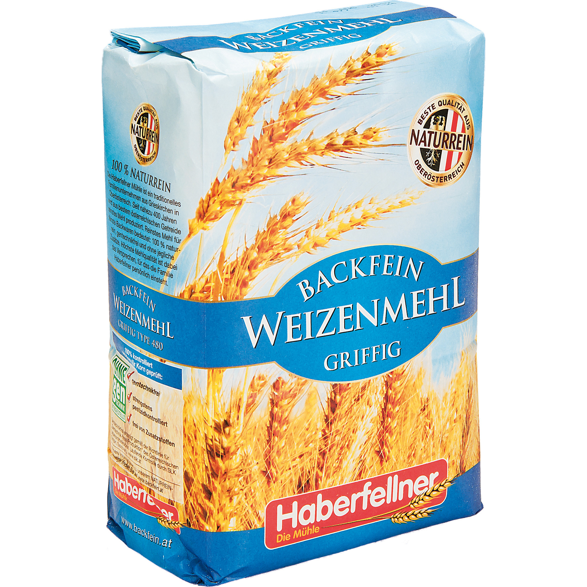 Backfein Weizenmehl T480 1kg, griffig