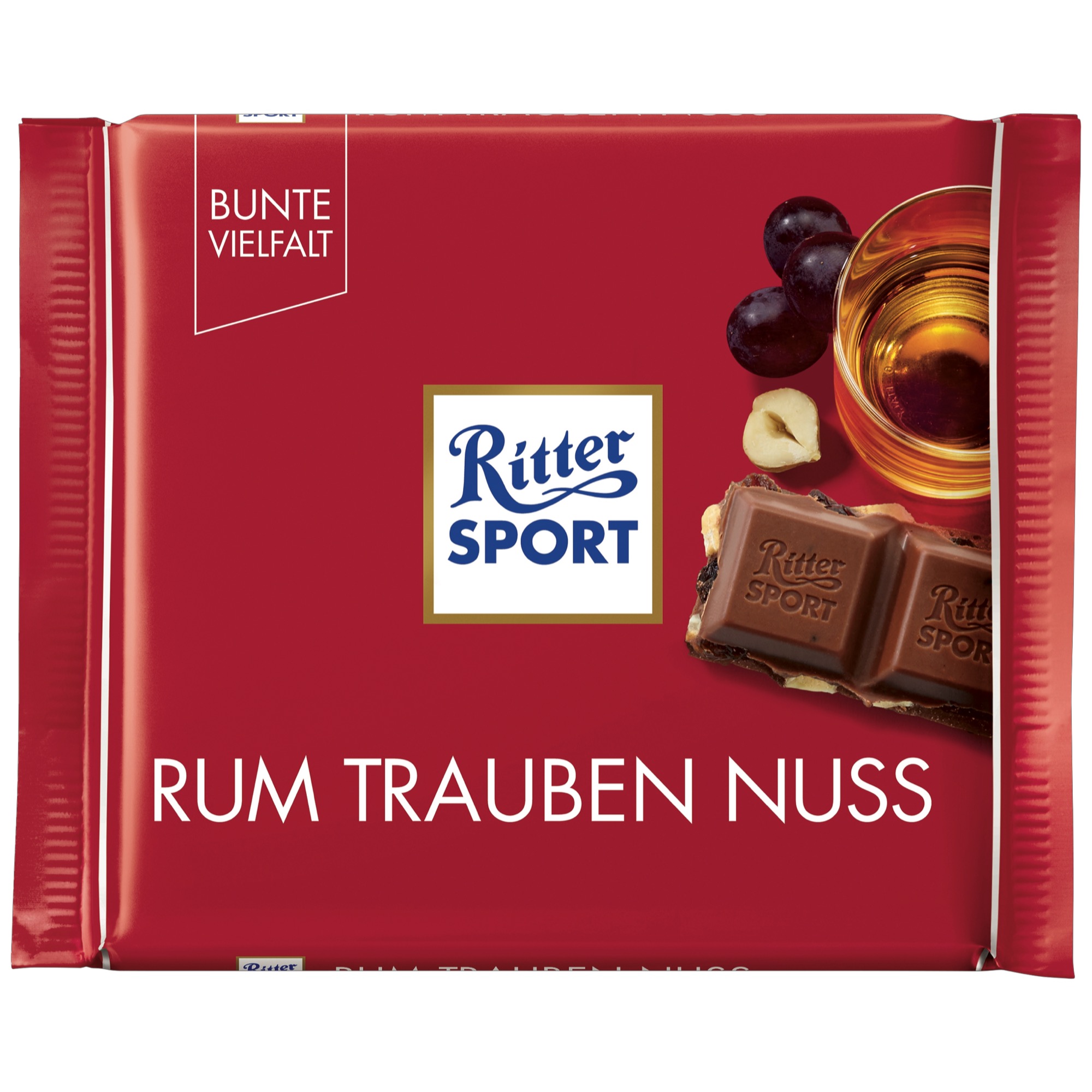 Ritter Sport 100g, rum hrozno orechy