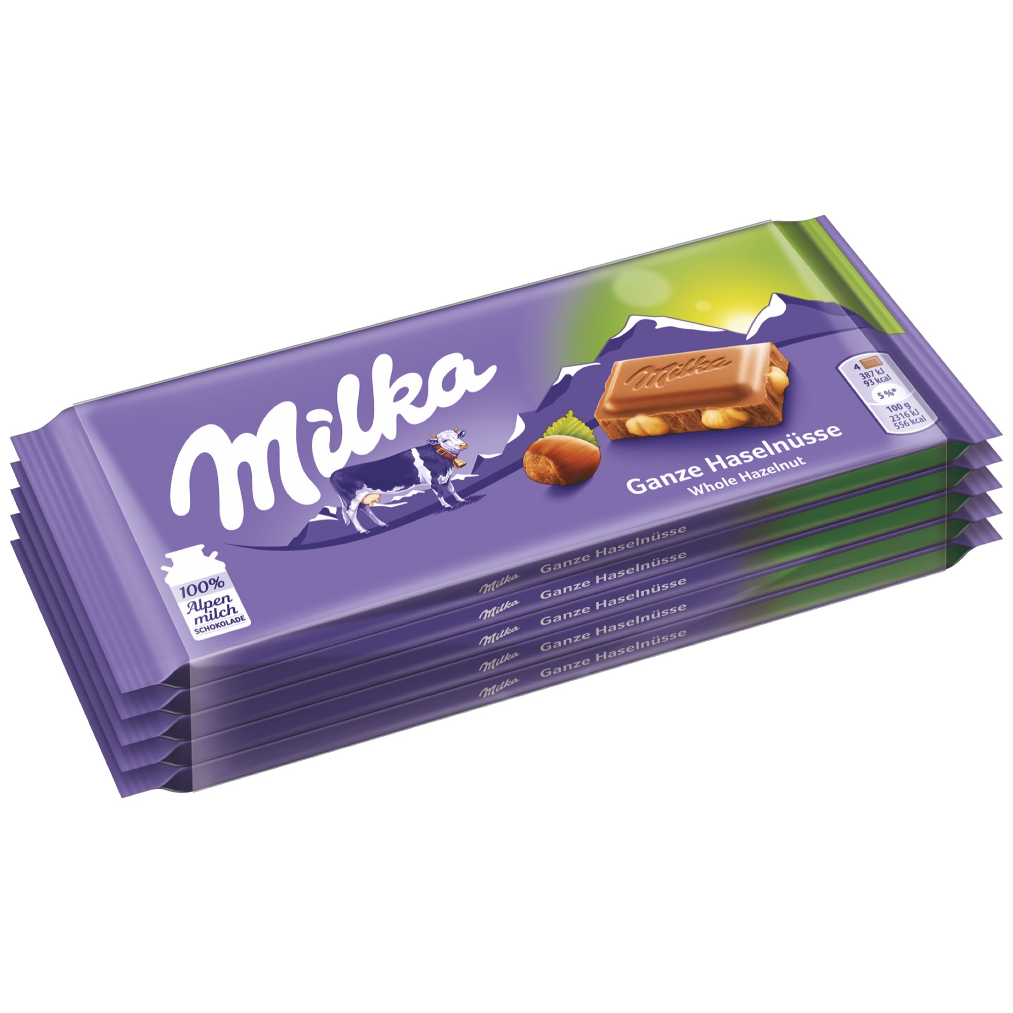 Milka čokoláda 5x100g celé orechy