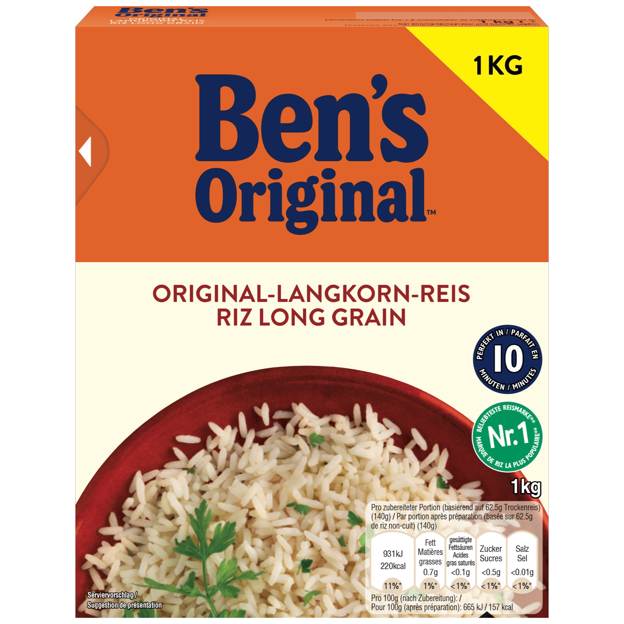 Ben's Orig. ryža dlhozrnná 1kg 10 minút