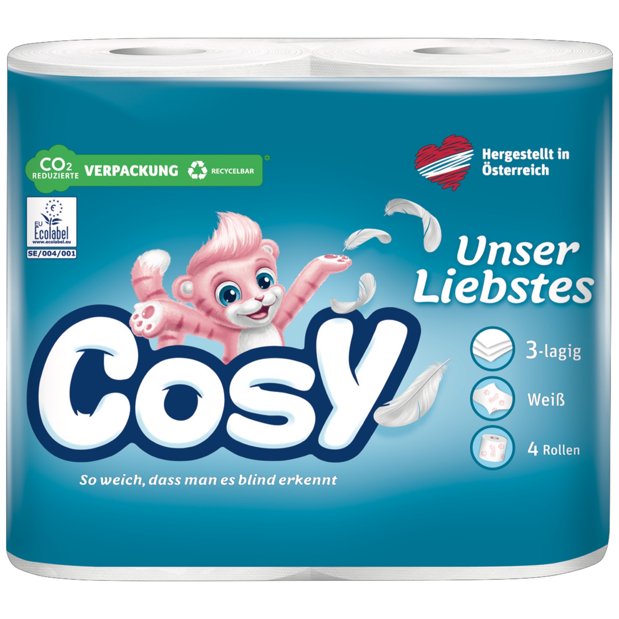 Cosy ultrasoft 3lagig weiss 4er